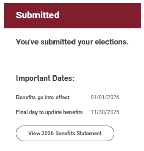 Submitted page on workday
